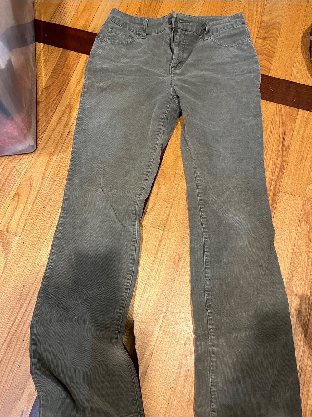 Olive Green Corduroy Flare Pants